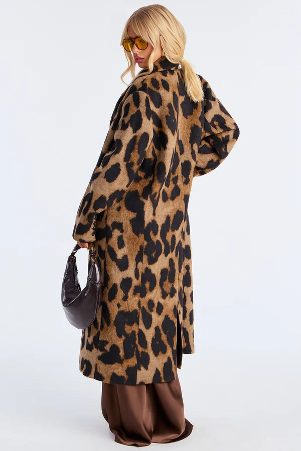 Wild Luxe Leopard Double-Breasted Coat